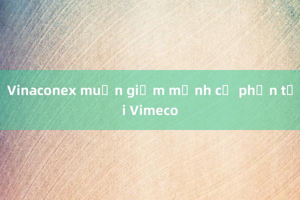 Vinaconex muốn giảm mạnh cổ phần tại Vimeco