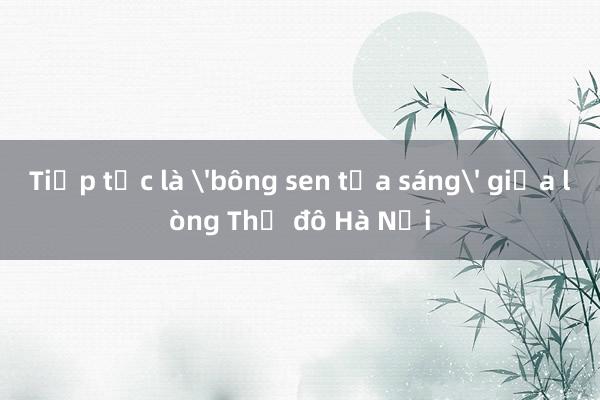 Tiếp tục là 'bông sen tỏa sáng' giữa lòng Thủ đô Hà Nội