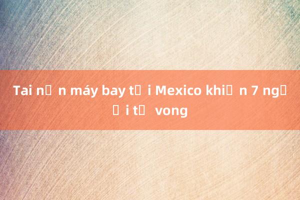 Tai nạn máy bay tại Mexico khiến 7 người tử vong