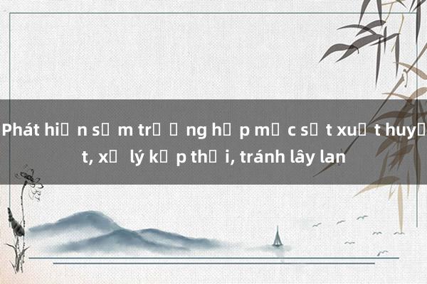 Phát hiện sớm trường hợp mắc sốt xuất huyết， xử lý kịp thời， tránh lây lan